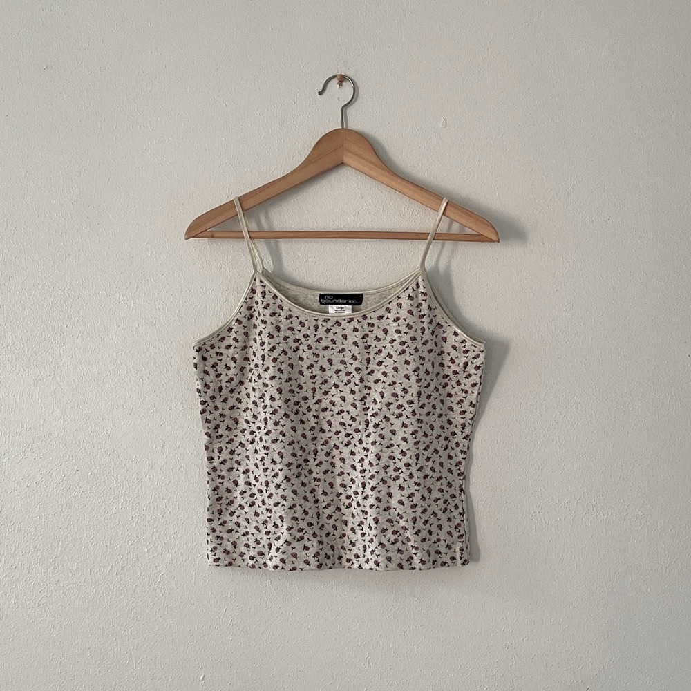 Ditsy Floral Scoop Crop Tee Rosebud Print Tank Top Baby Tee